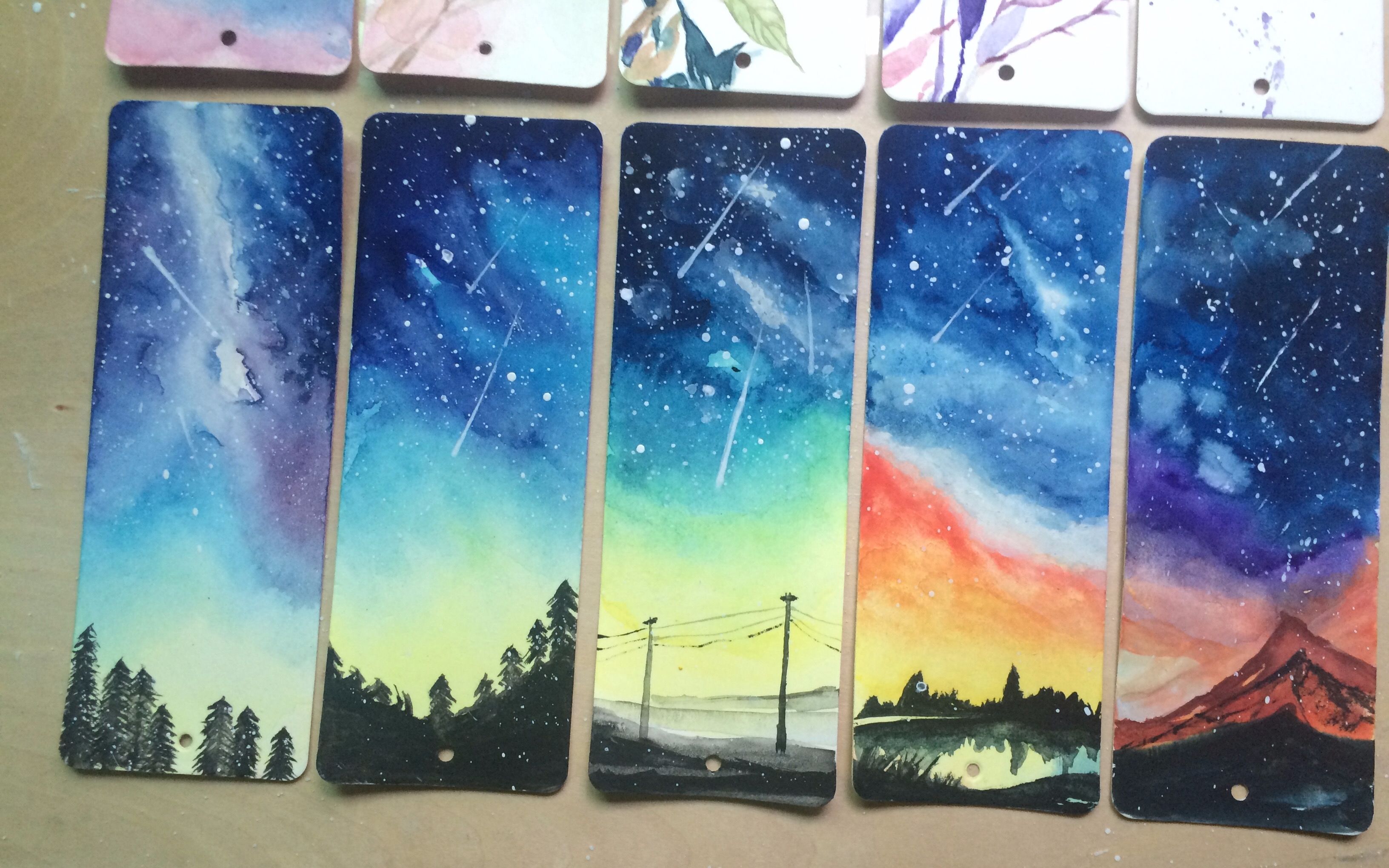 【手绘】水彩星空教程(伪)_绘画_生活_bilibili_哔哩哔哩