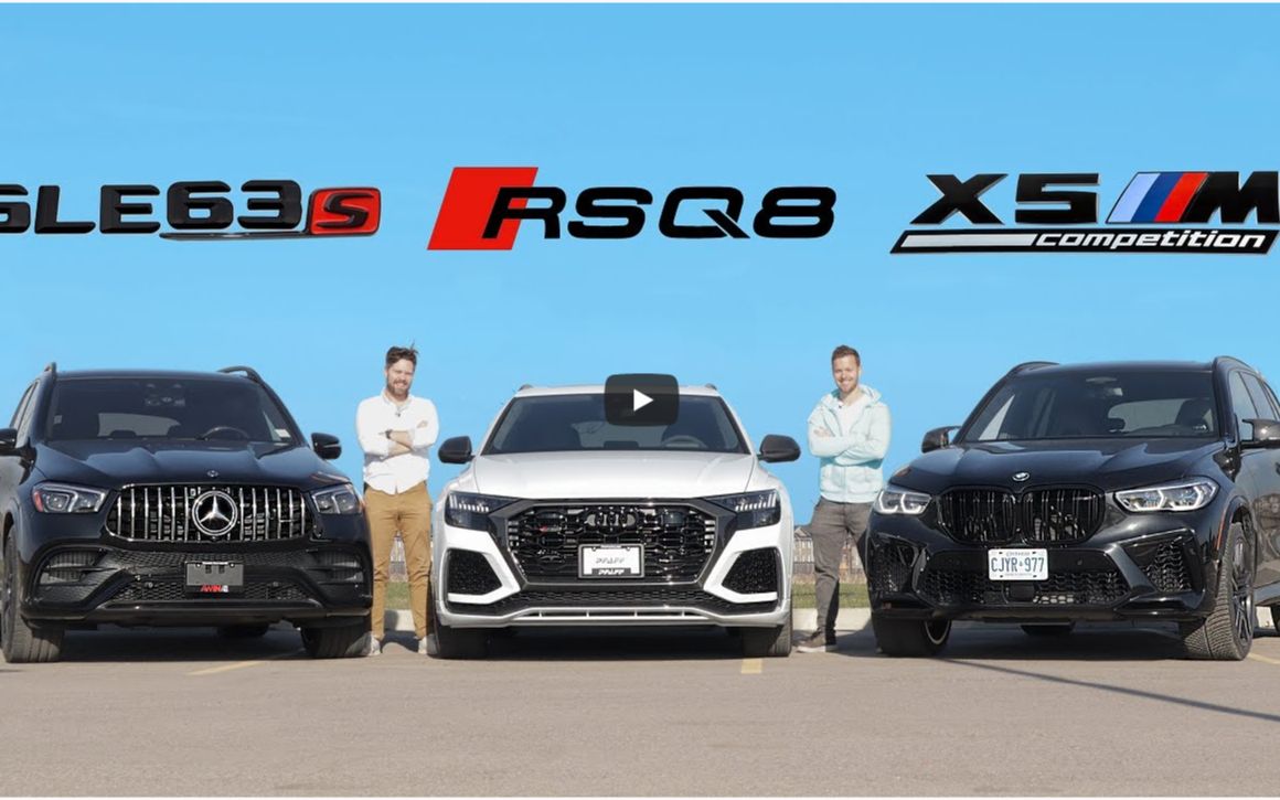 谁是地表最快豪华SUV？奔驰GLE63S vs 宝马X5M vs 奥迪RSQ8，德系终极高性能SUV直线加速赛