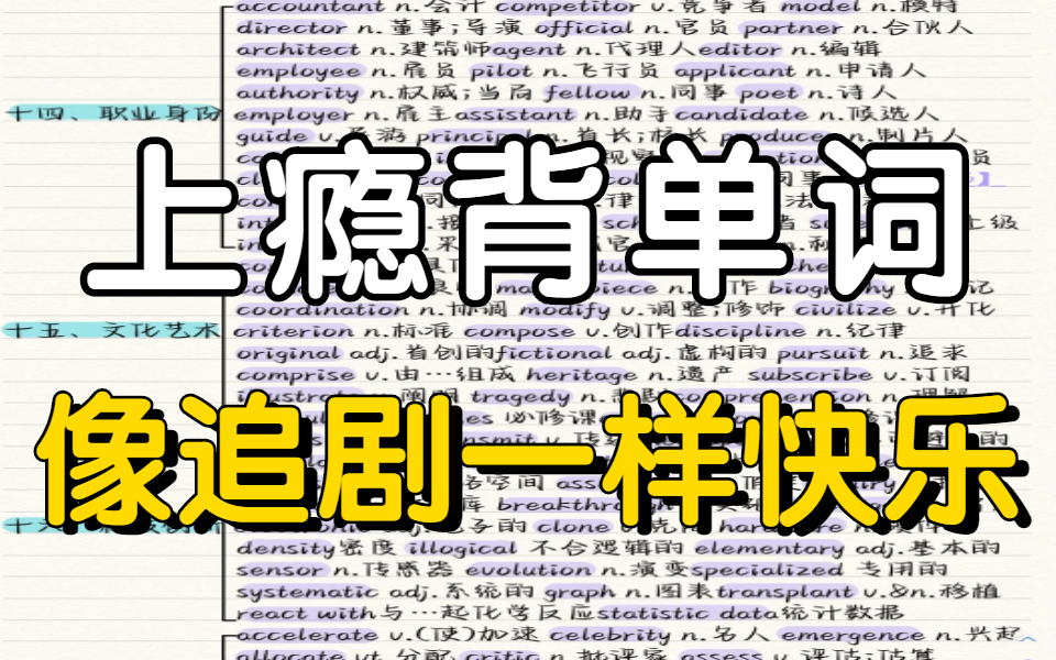 上瘾背单词 英语单词课 这绝对是B站最好的单词记忆视频，【上瘾背单词】词汇量从2000提升到10000+必藏👍快速提升你的词汇量 英语单词词根词缀记忆