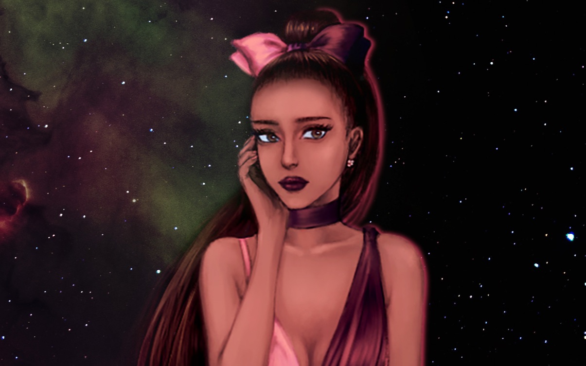 ipad板绘psarianagrande壁纸绘画制作过程