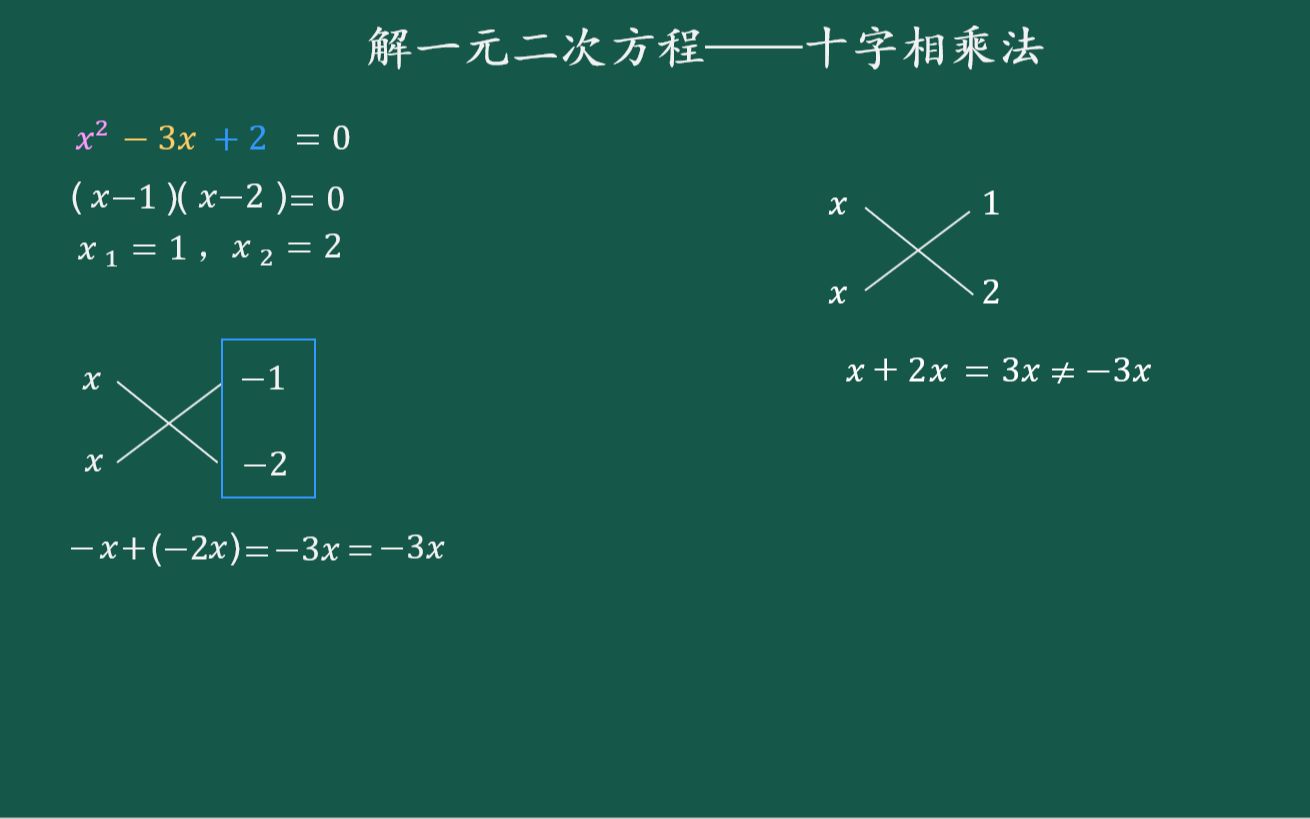 十字相乘法因式分解解一元二次方程 哔哩哔哩 つロ干杯 Bilibili