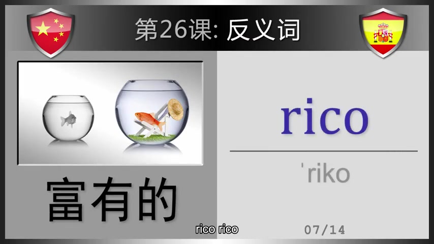 西班牙语基础词汇入门自学 第26课反义词 西知网学习 哔哩哔哩 つロ干杯 Bilibili