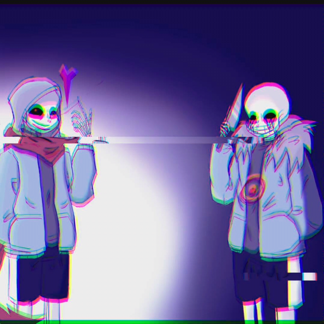 指绘undertaleaukillersans和murdersans绘画过程