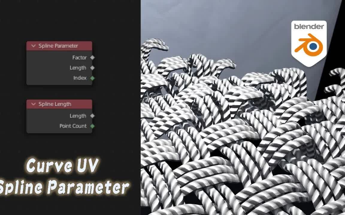iBlender中文版插件[Tut] 循环曲线UV 和样条参数Blender Geometry  image