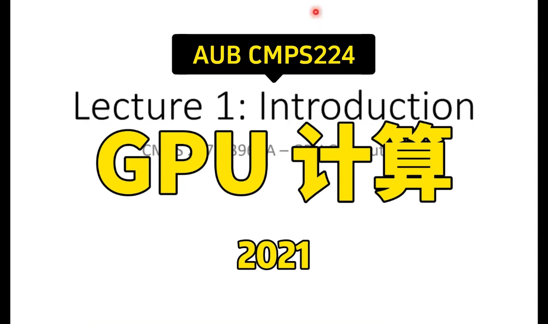 【GPU 计算 CMPS224 2021】贝鲁特美国大学—中英字幕