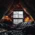 【白噪音】床上早餐☕白雪皑皑的早晨舒适的小屋氛围❄️️冬日