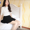 大学生美女学院风肉丝鞋子搭配试穿写真拍摄高跟鞋