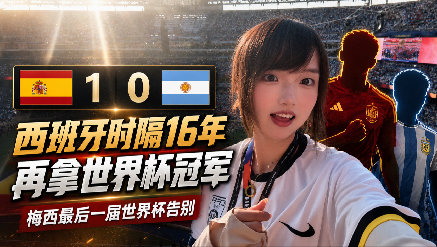 【B站独家】西班牙1-0阿根廷夺世界杯冠军！恩佐红牌…