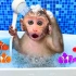 有趣的小猴子：爱洗澡的小猴子和好朋友小鱼一起洗澡，玩的开心极了！