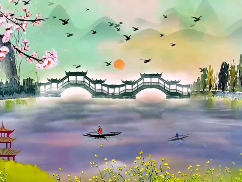 ‖古诗词朗读背景音乐视频‖唯美古风LED‖古诗配乐‖古典舞台背景视频通用