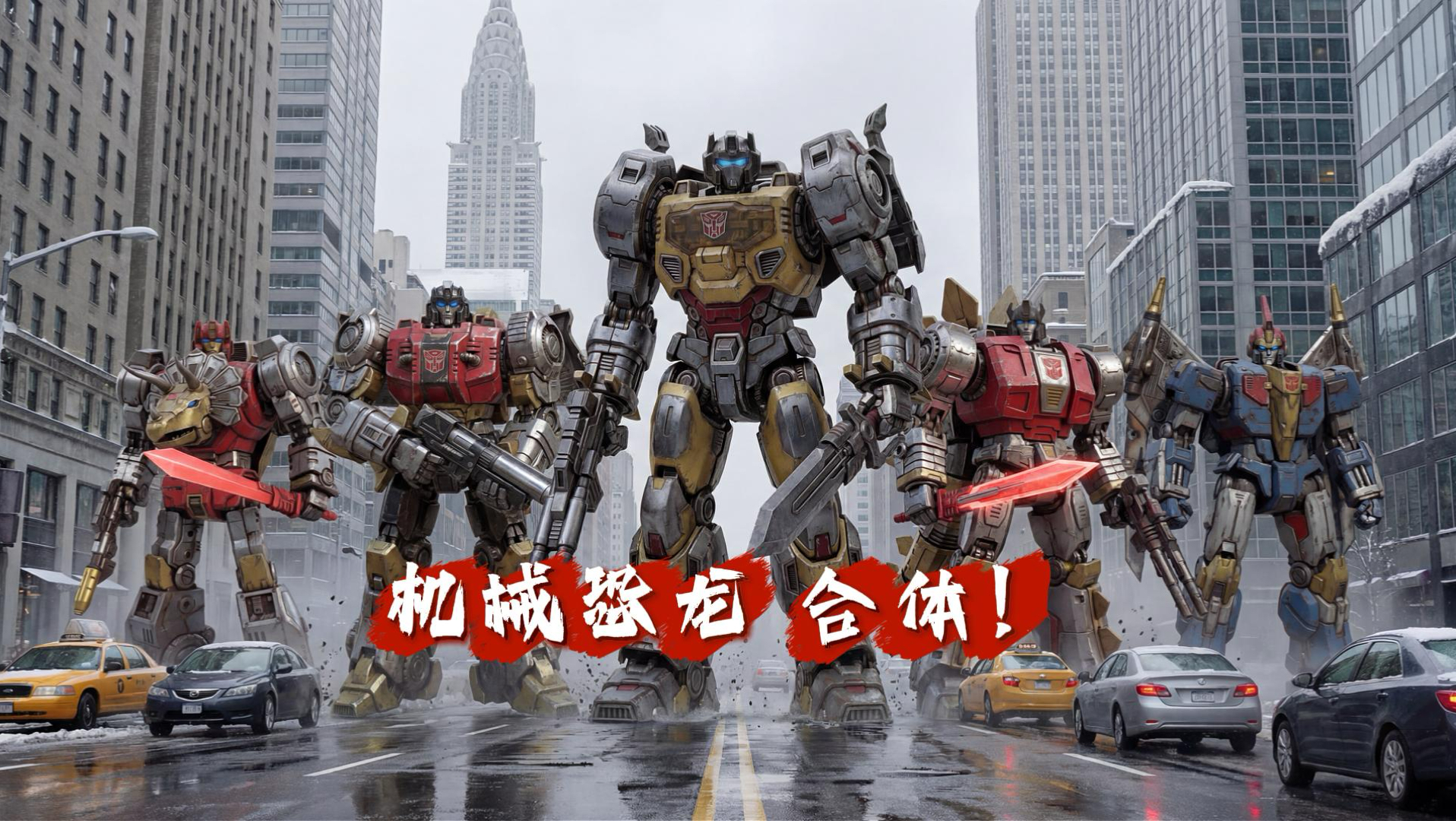 变形金刚之机械恐龙变形！合体修罗王！