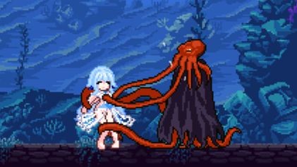 诅咒之剑与海洋公主：被章鱼触手玩虐的海洋公主。