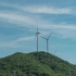 海山风力发电站 风车能源发电 风车 青山蓝天白云延时摄影