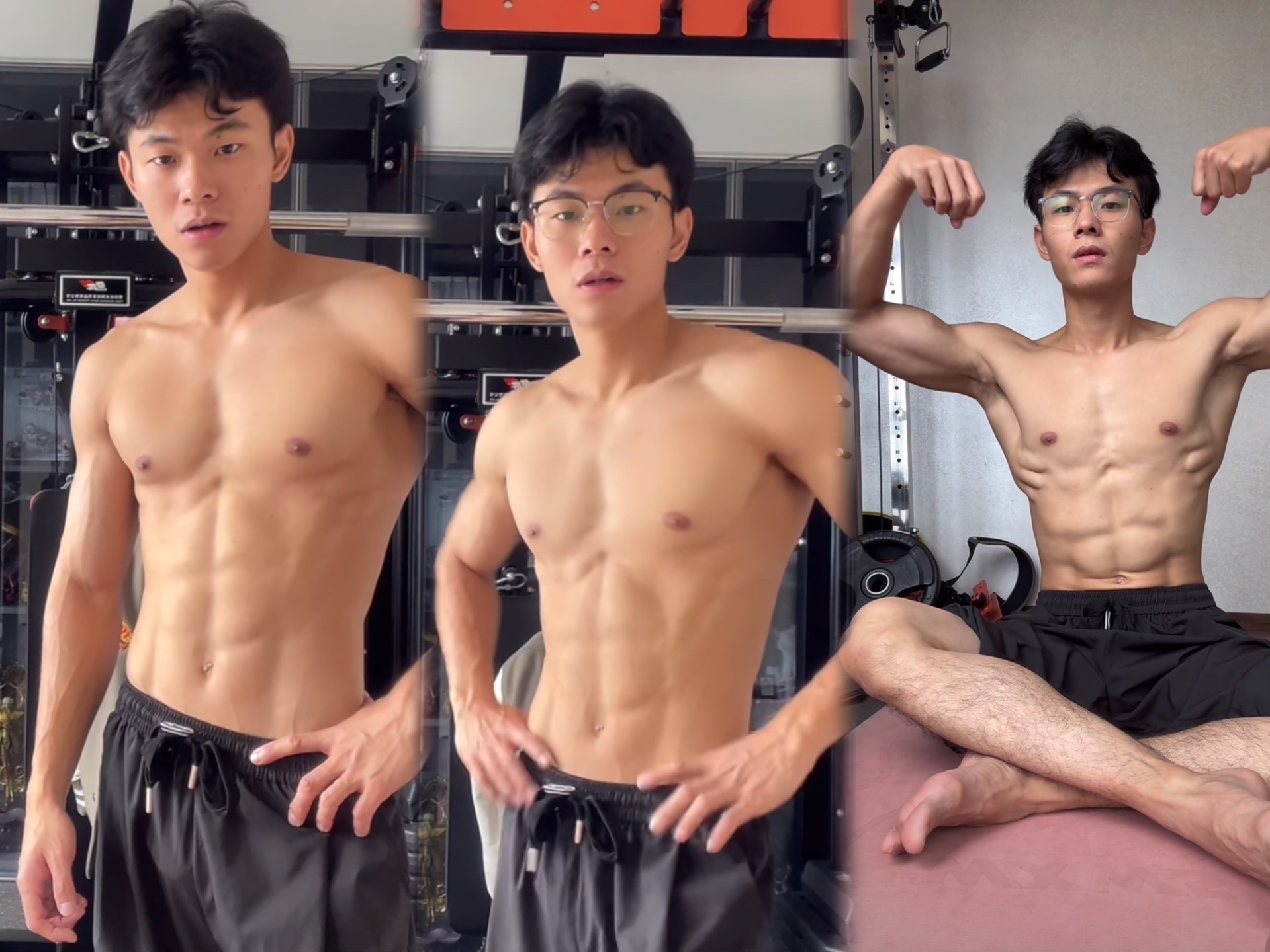 180 黑皮腹肌帅气小哥淞自律版健身房直播 2024.11.5