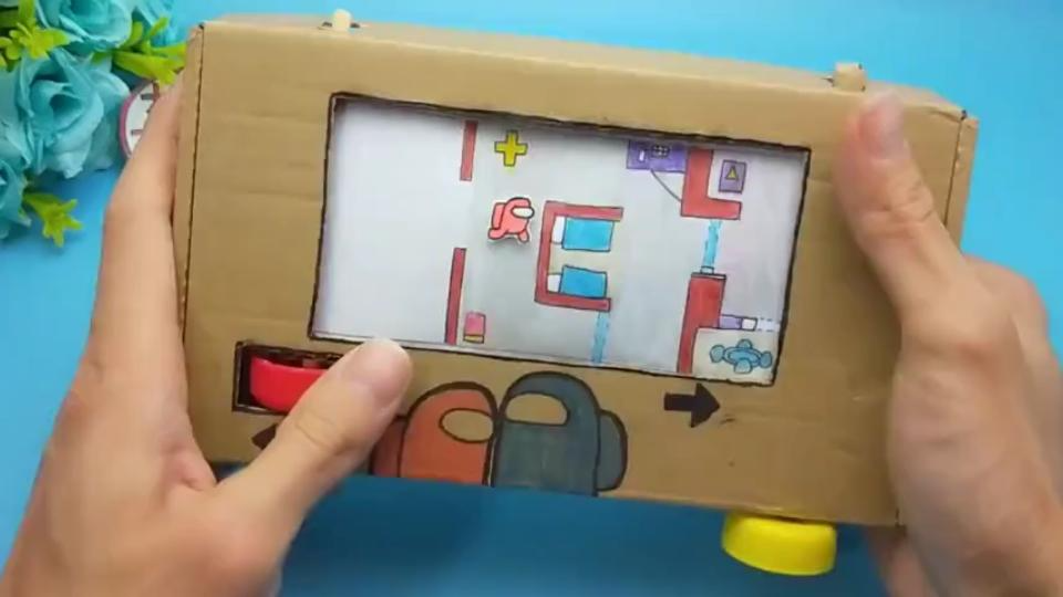 废纸盒手工diy太空狼人游戏机给孩子玩好几天真是值了