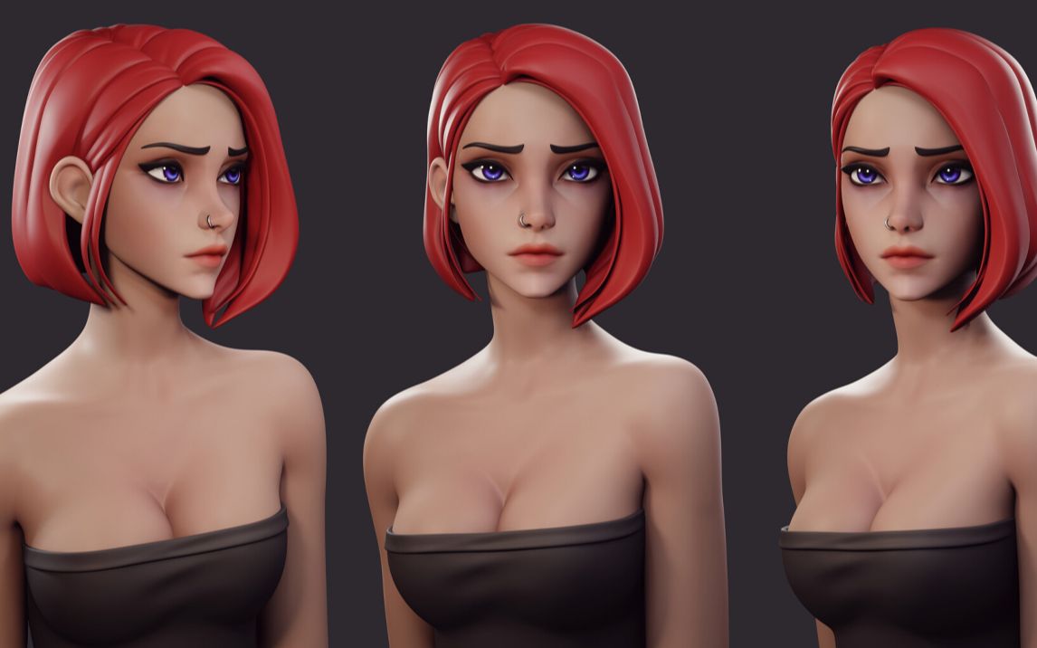 【zbrush角色雕刻】从拉 球 开始到女性角色人物模型雕刻哔哩哔哩bilibili