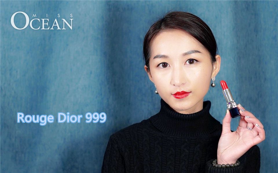 dior迪奥口红试色rougedior烈焰蓝金999红missocean