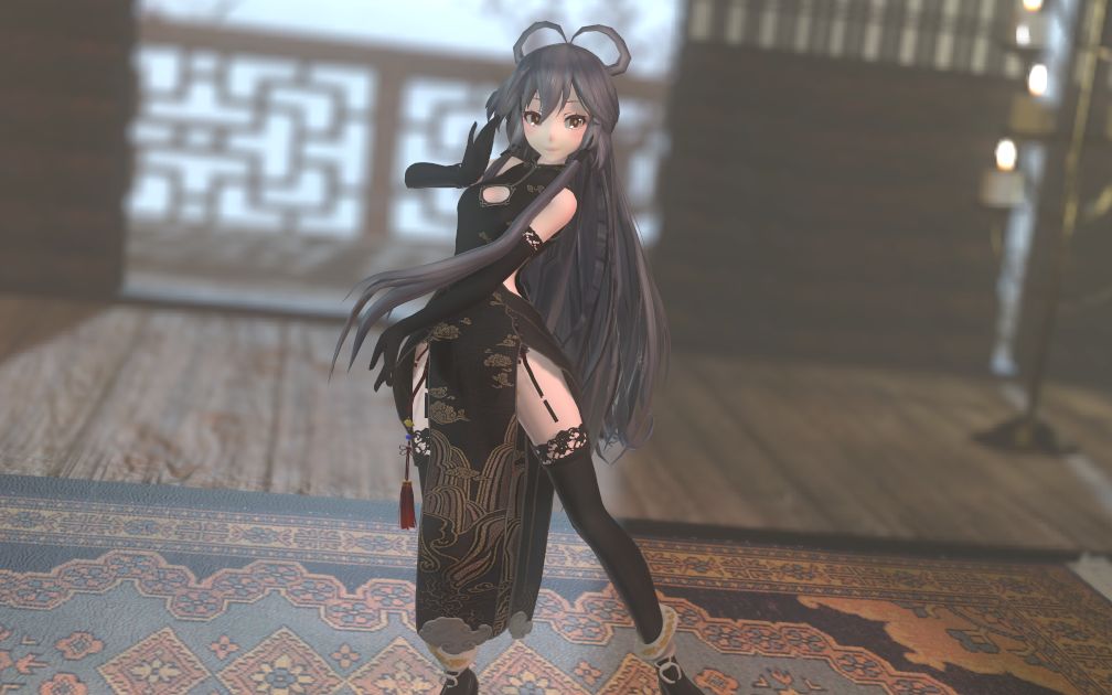 [Toolbag Rendering] Half Pot of Yarn, Butterfly Orchid Cheongsam Lotte Yi