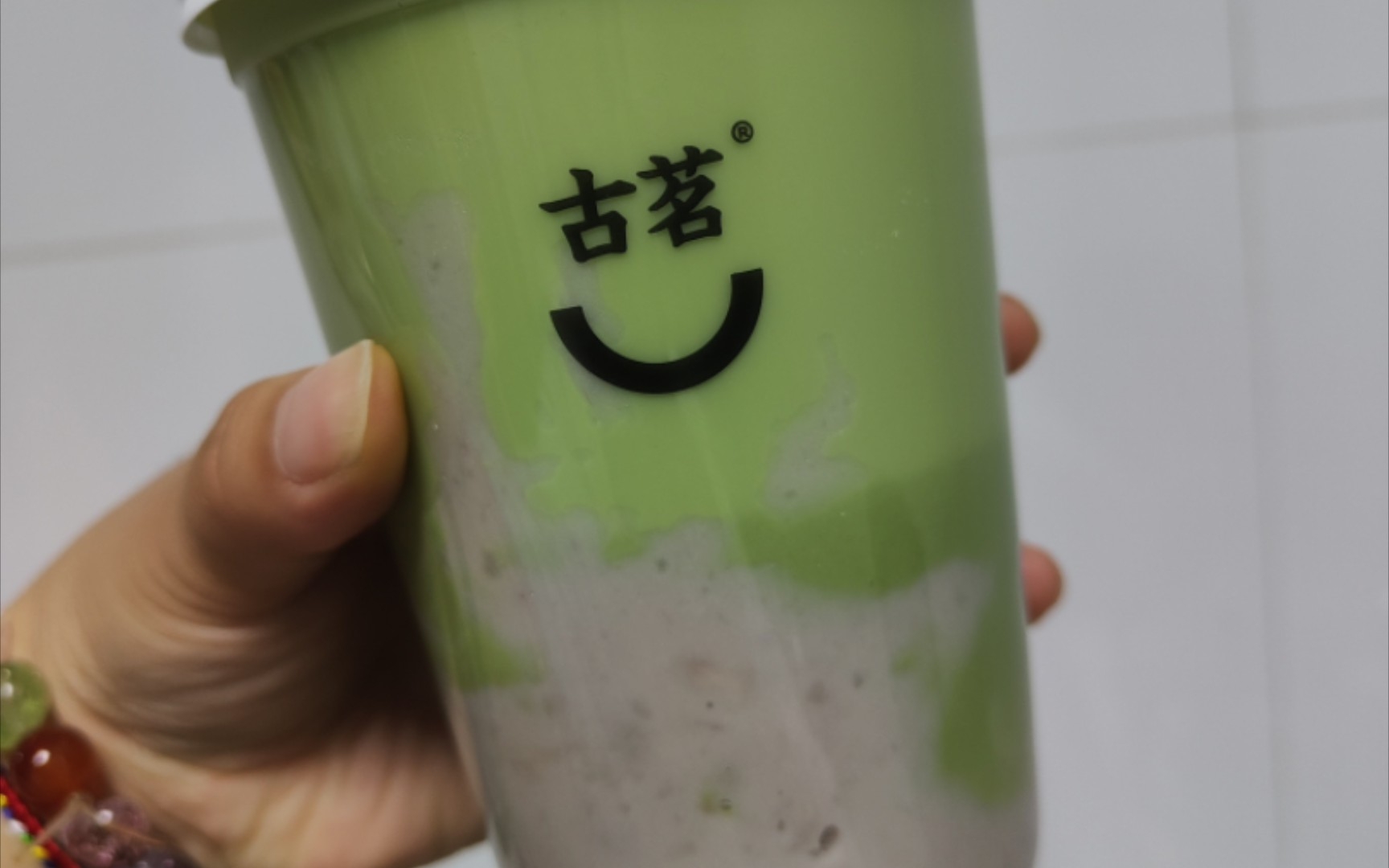 【古茗】14元的芋见青稞抹茶,建议选三分糖或五分糖,有点甜味会更好喝