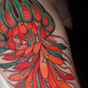 大腿 菊花 纹身