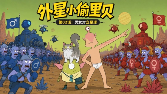 星际超级荒诞动画喜剧！《外星小偷里贝》第02话：男女对立星球【UP动画】