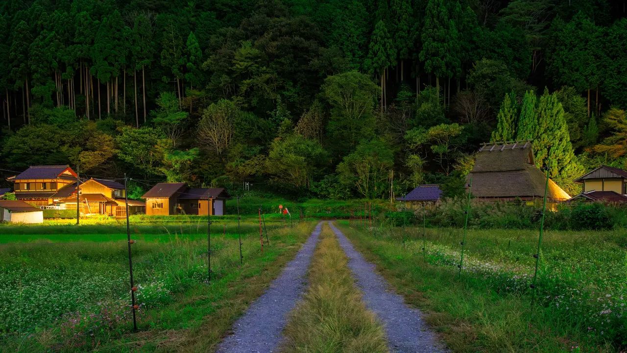 【4K】小农村傍晚散步 | 茅吹之里 - 美山 日本