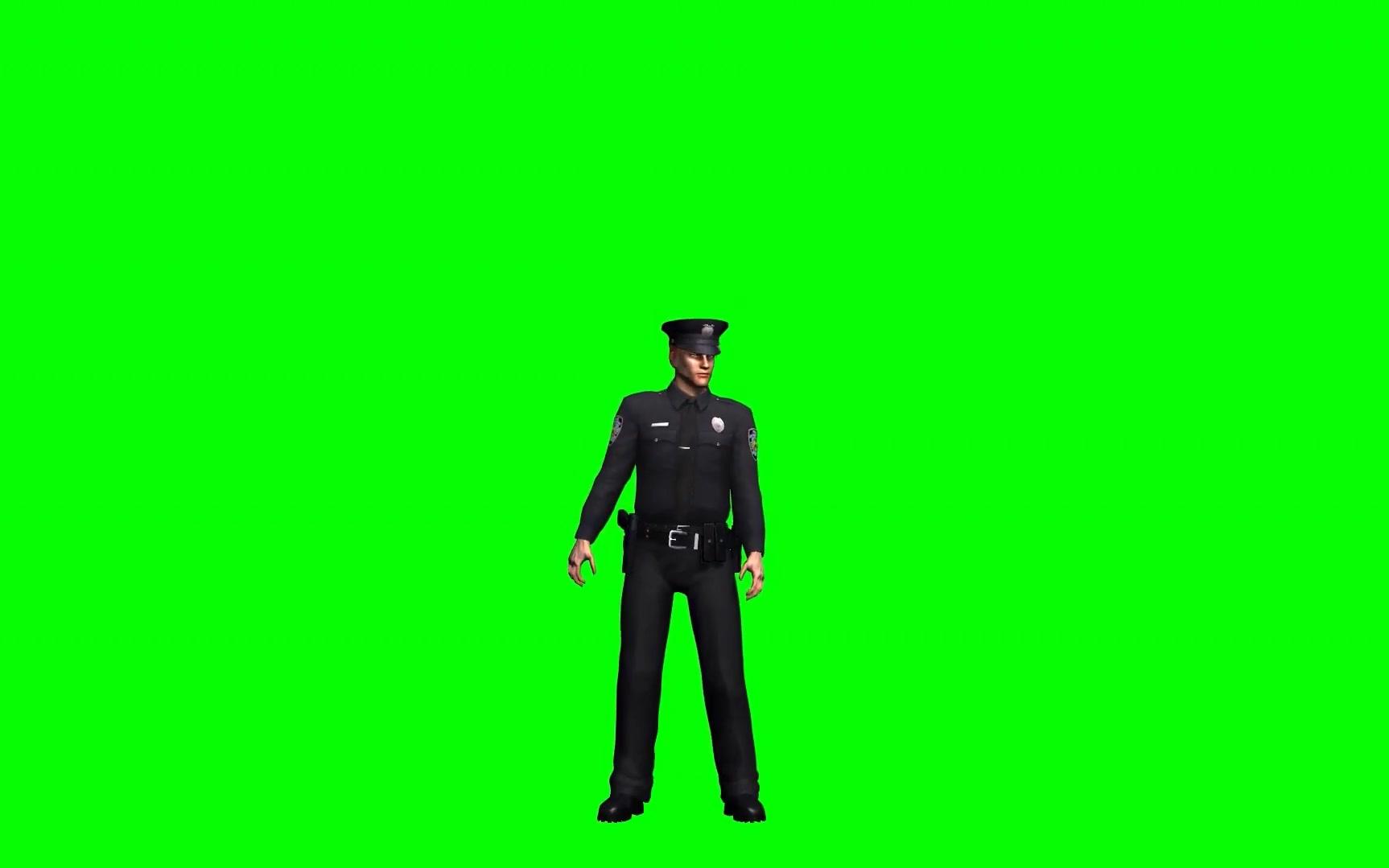 绿幕抠像交通警察