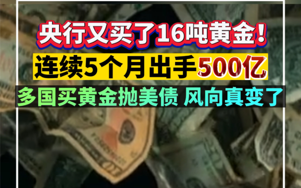 央行又买了16吨黄金！多国买黄金抛美债，风向真的变了