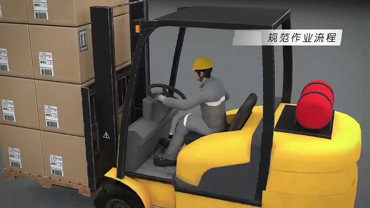 叉车视线盲区事故案例动画