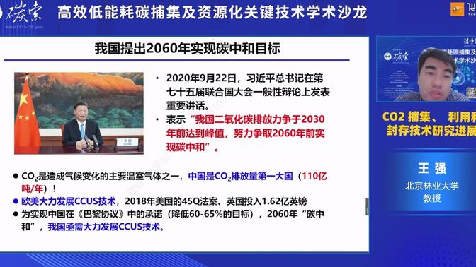 北京林业大学王强教授：CO2捕集、利用和封存技术研究进展