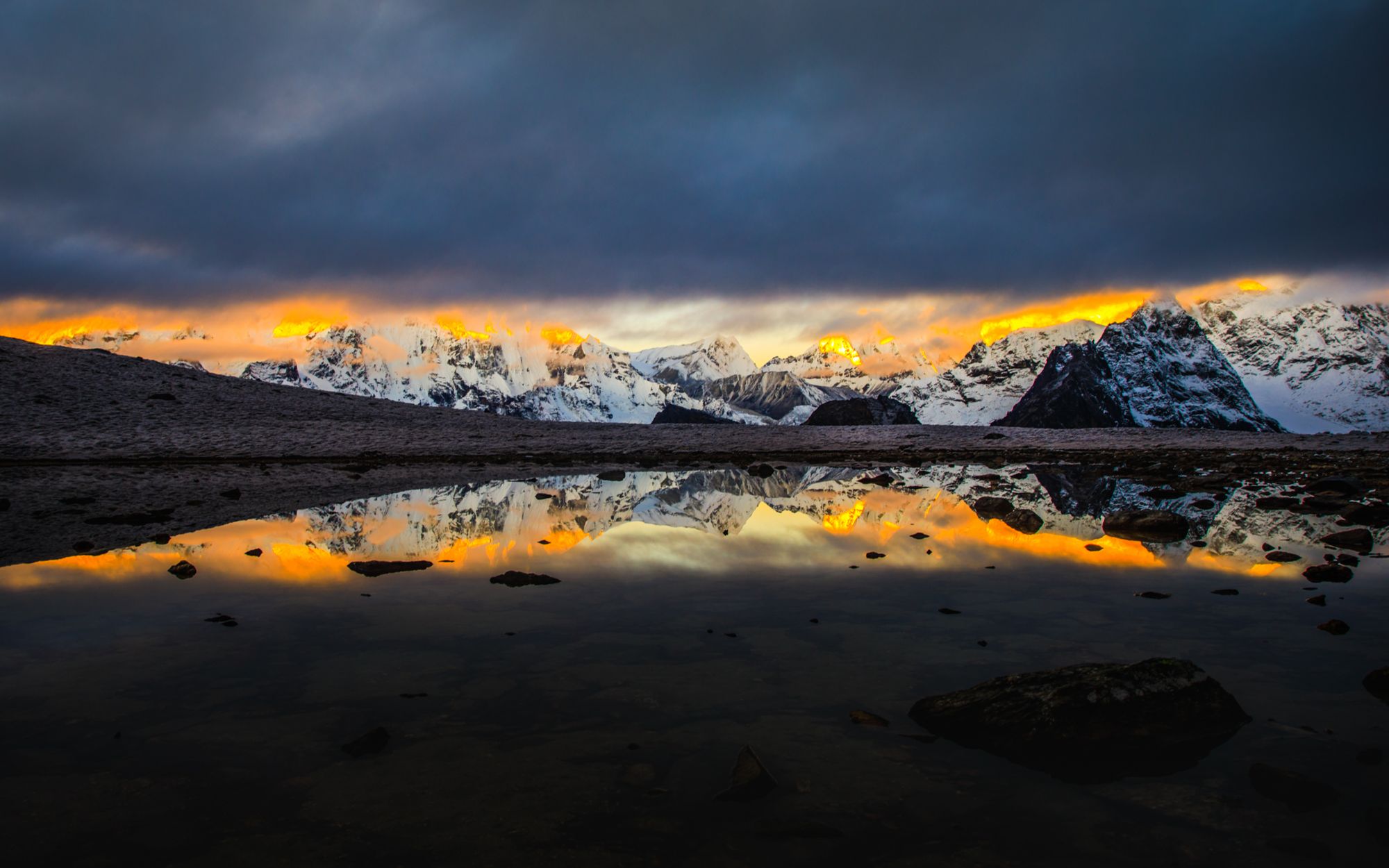 珠峰东坡第八天日照金山及格萨尔王的垭口