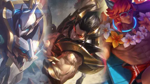 【皮肤对比：瑟提】王国机神:苍狼 VS 神龙尊者·炎龙 VS 泳池派对