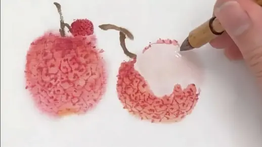 一笔一划学会国画荔枝