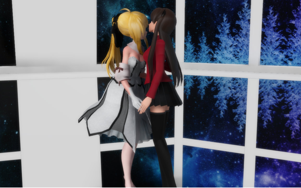 【mmd】圣杯战争不如跳舞,saber与凛的elect_mmd·3d_动画_bilibili