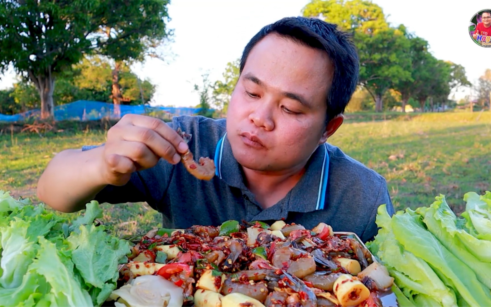 泰国嗯哼哥吃播 今天吃泰式酸辣虾 酸辣鲜甜的虾肉和酸菜 生菜 在嘴里产生的味觉碰撞 想想都好满足