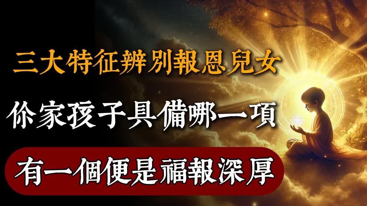 三大特征辨別報恩兒女，你家孩子具備哪一項？有一個便是福報深厚！#般若心語 #佛教 #佛家 #佛法 #佛學知識 #佛學智慧 #修心修行 #佛教文化 #禪悟人生#傳