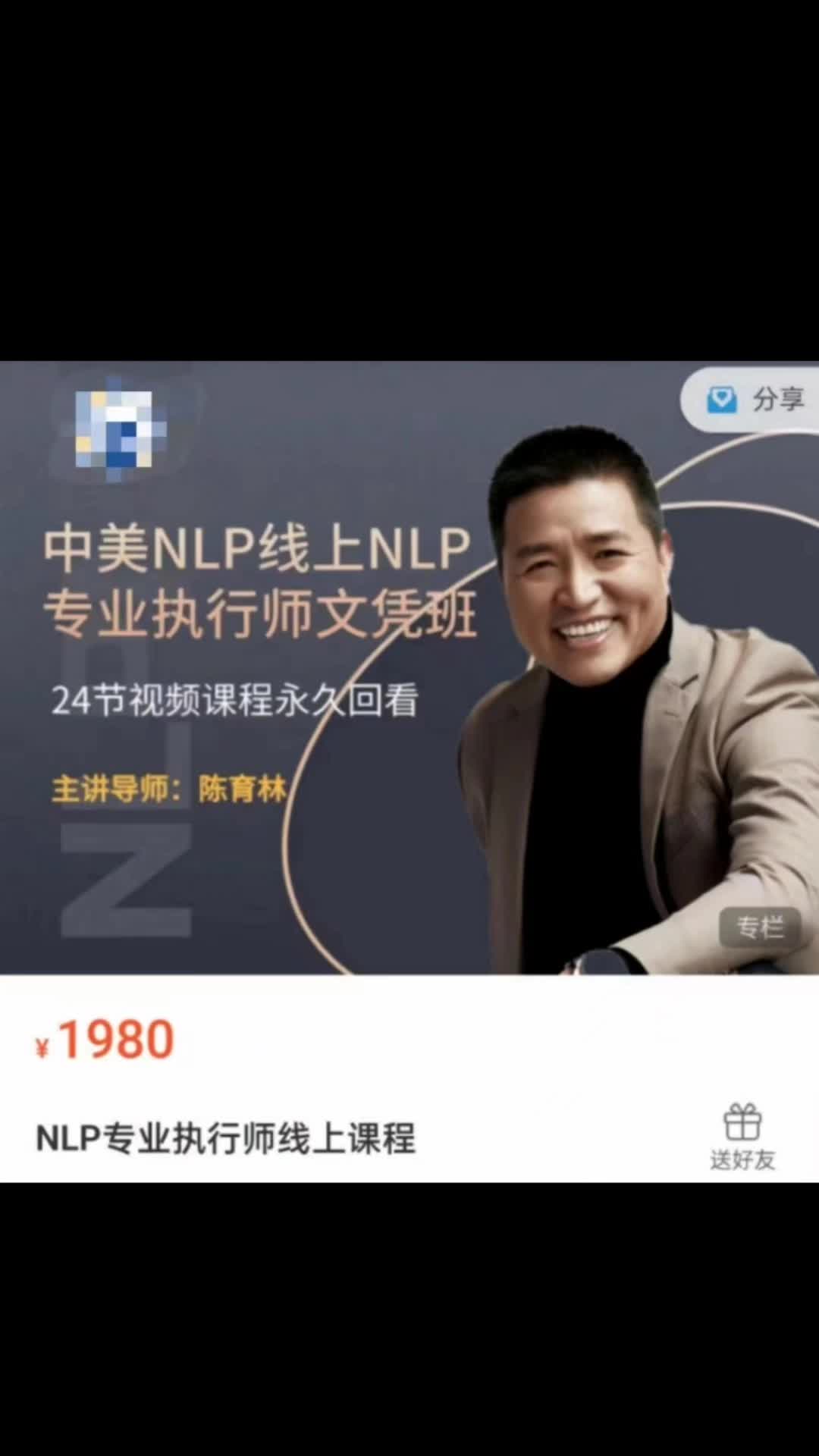 陈育林《nlp专业执行师线上课程》