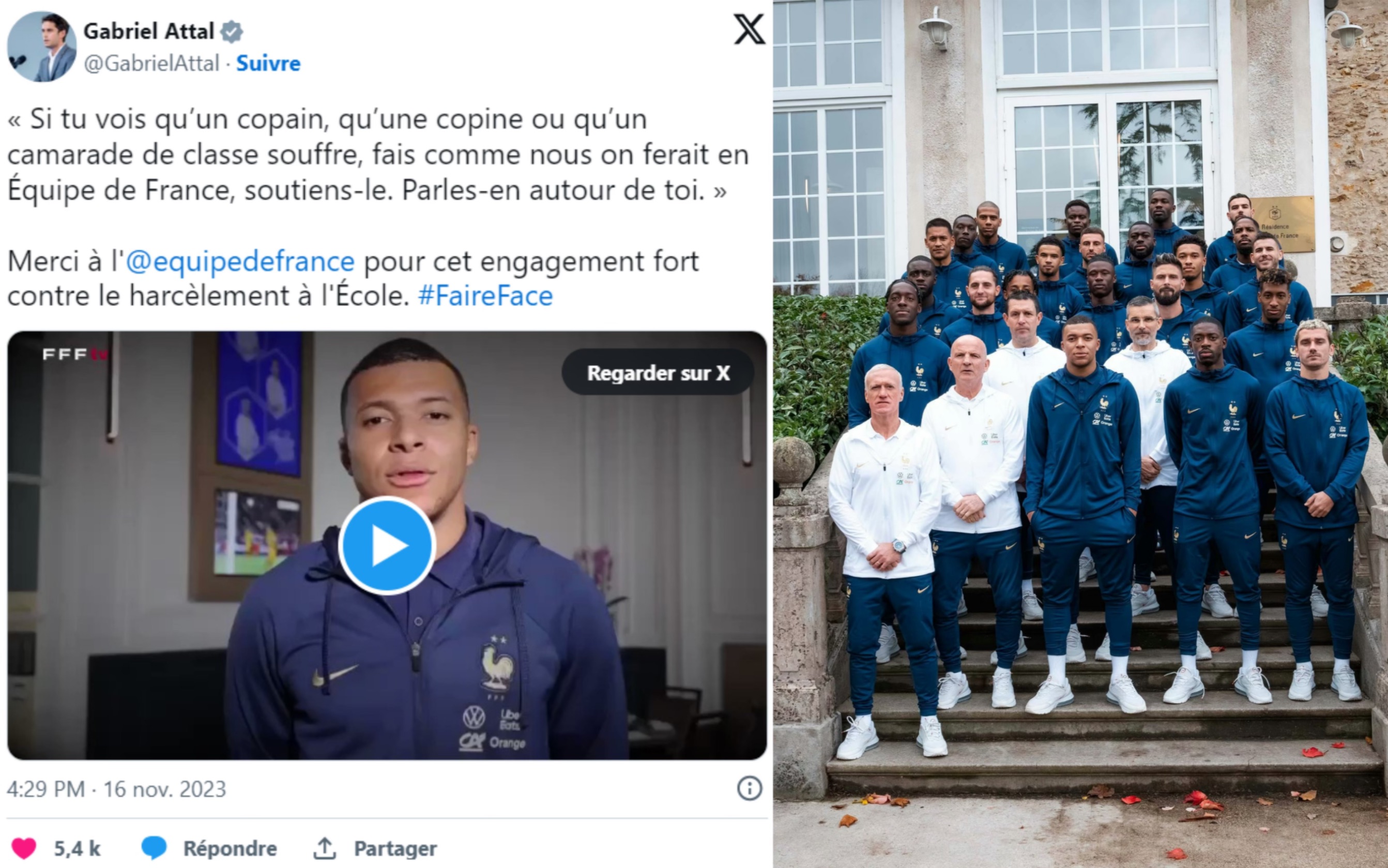 【中法双字】跟着法国队学法语，姆巴佩领衔法国队宣传片，对校园霸凌说“不”