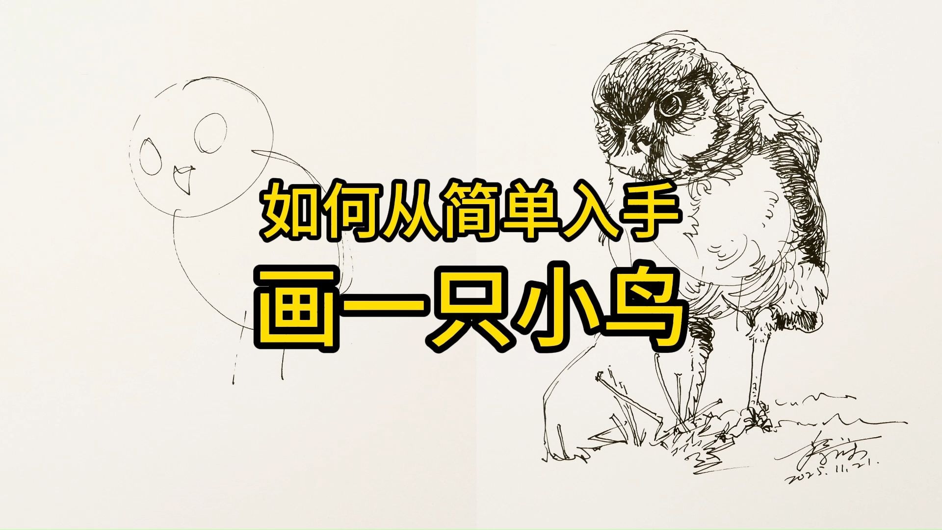 如何从简单入手画一只小鸟