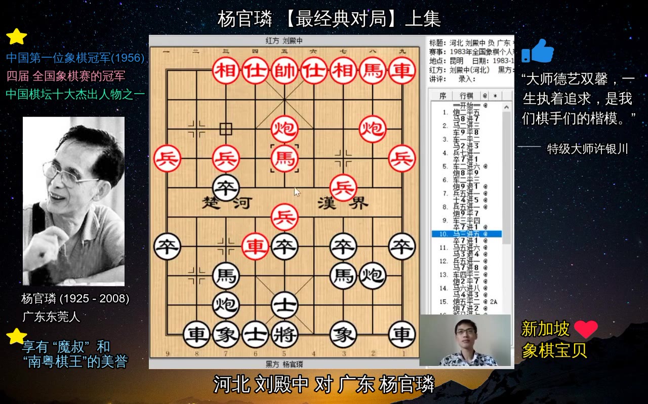 【象棋最经典【杨官璘】骏马显威 妙手解杀!