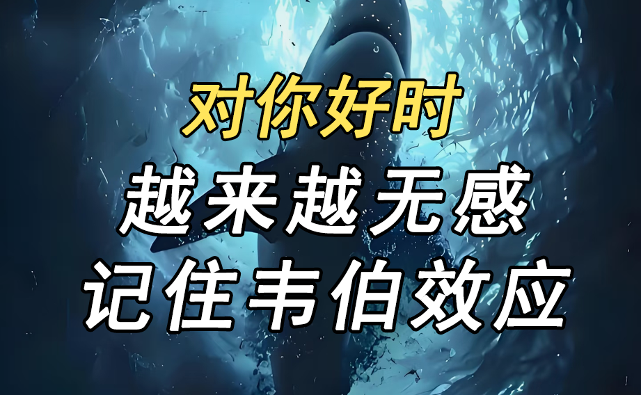 当一个人对你的好越来越无感时，记住一个心理学定律就够了，韦伯效应
