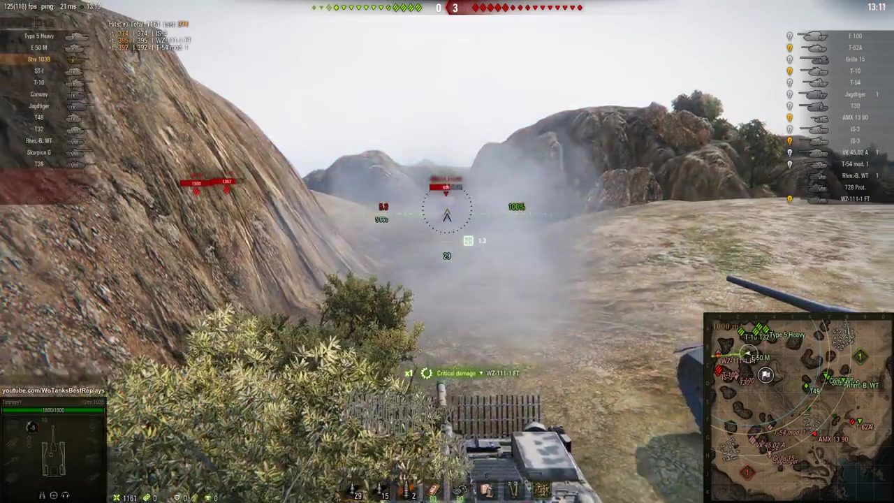 strv 103b - 11 kills - 2 vs 8 - world of tanks gameplay