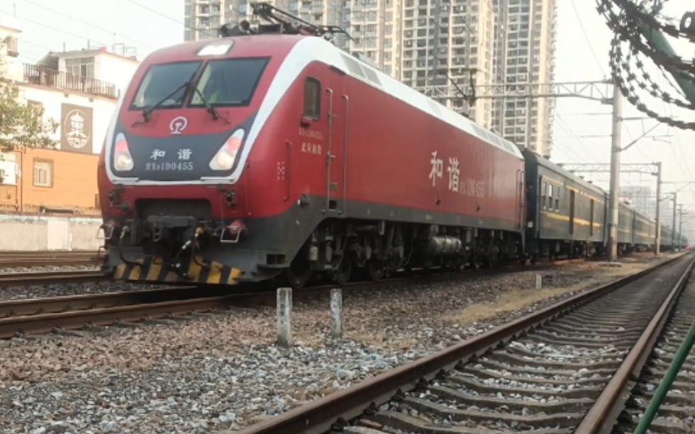 【4k·中国铁路】hxd1d 0455牵引t167次南昌二场2道通过