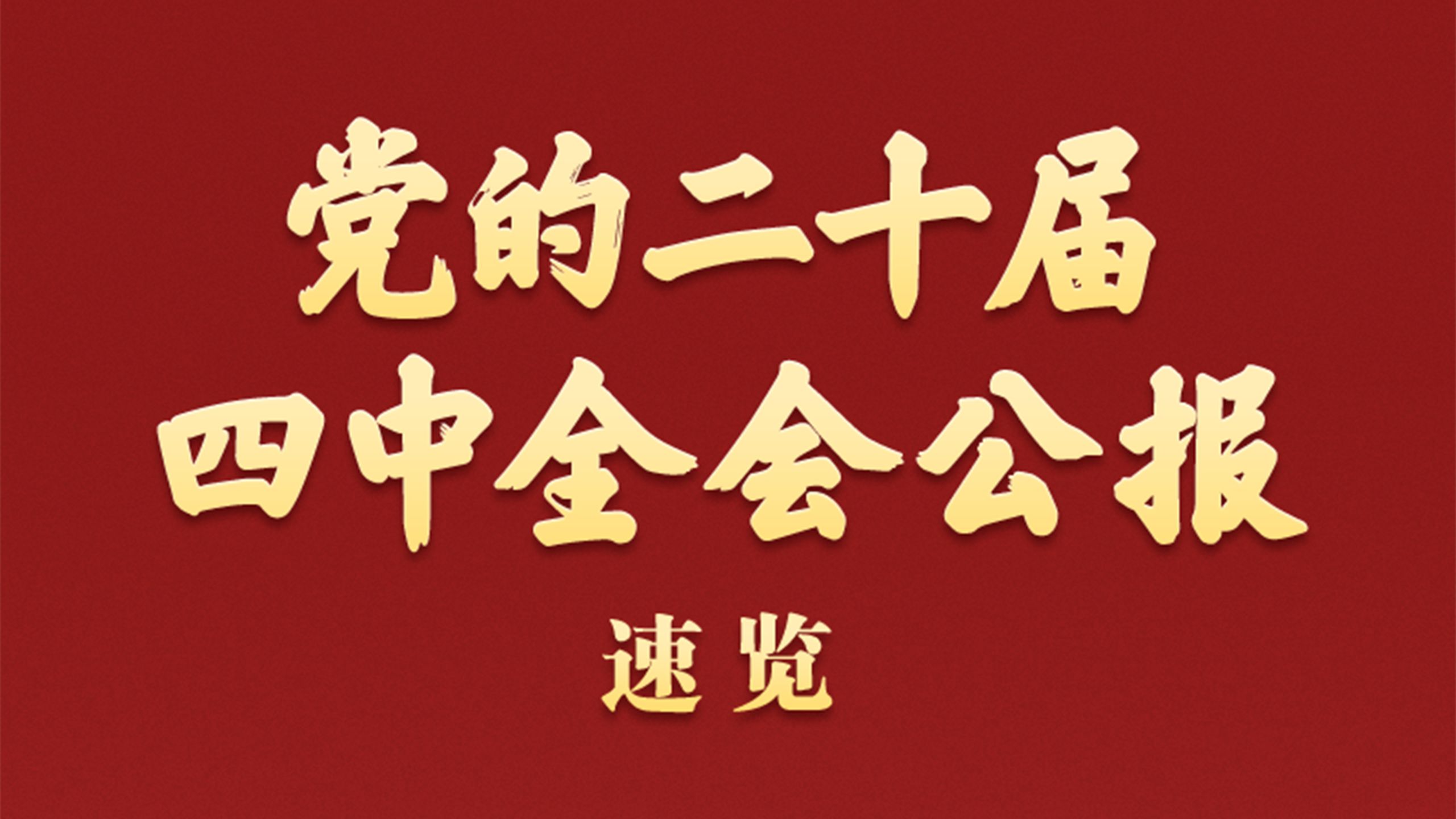 学习新语｜30秒速览党的二十届四中全会公报