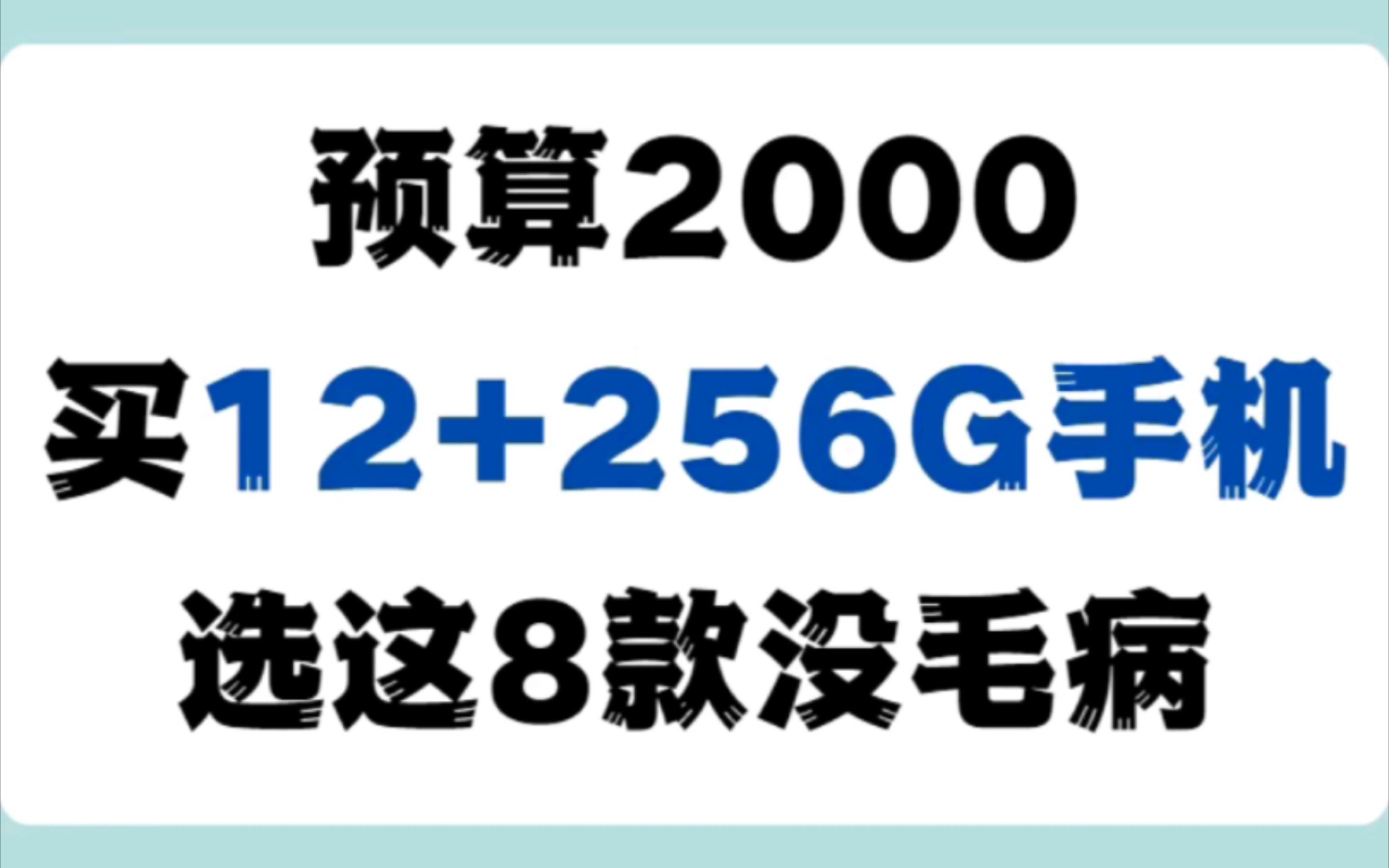 预算2000可以选这几款12G+256G存储配置的高性价比手机