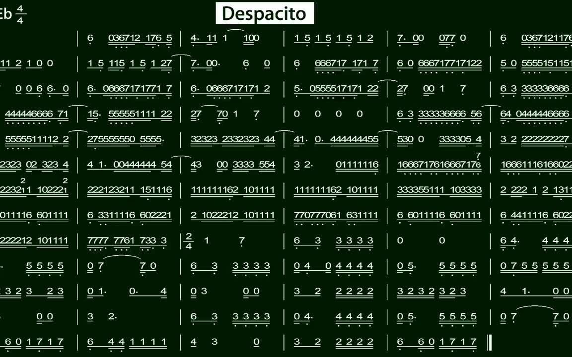 伴奏 简谱|红遍全球的despacito (eb) - luis fonsi 伴奏-(简谱)