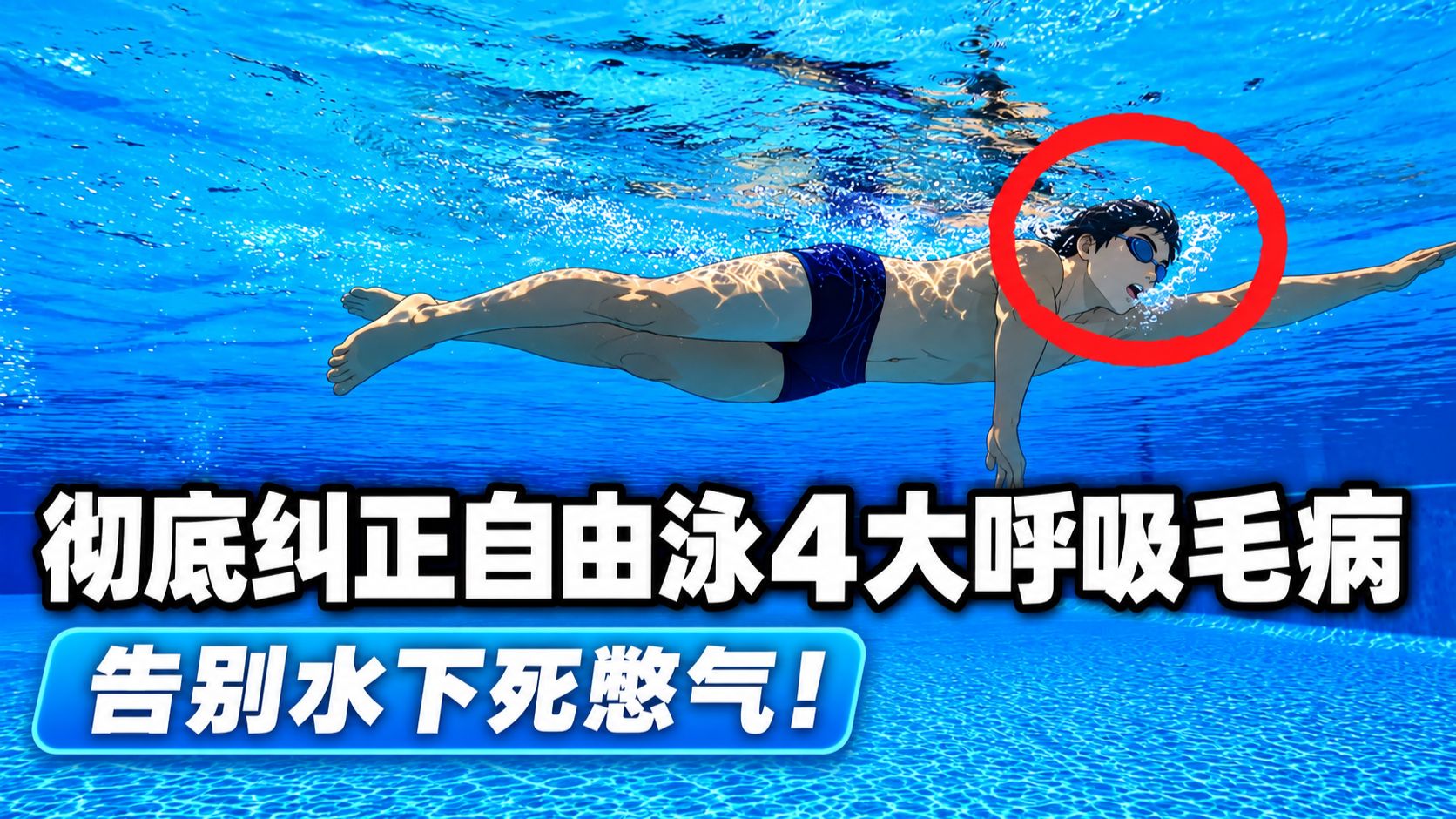 游50米就扒池壁大喘气？彻底纠正自由泳4大呼吸毛病