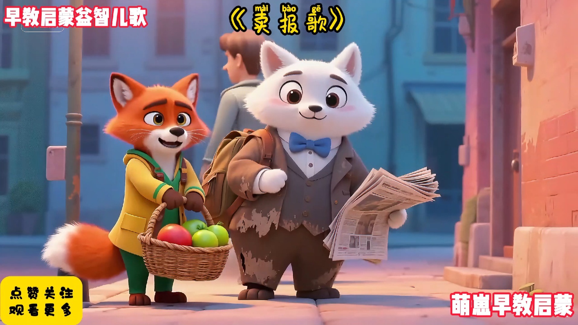 儿歌300首连续播放《卖报歌》完整版早教儿歌动画最火AI视频宝宝爱看