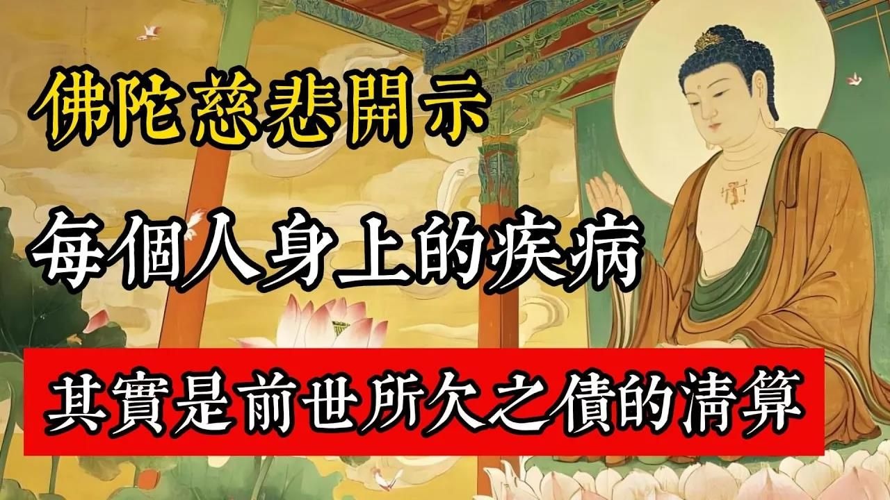 佛陀慈悲開示：每個人身上的疾病，其實是前世所欠之債的清算。#佛教 #佛家 #佛法 #佛學知識 #佛學智慧 #修心修行 #佛教文化 #禪悟人生 #傳統文化