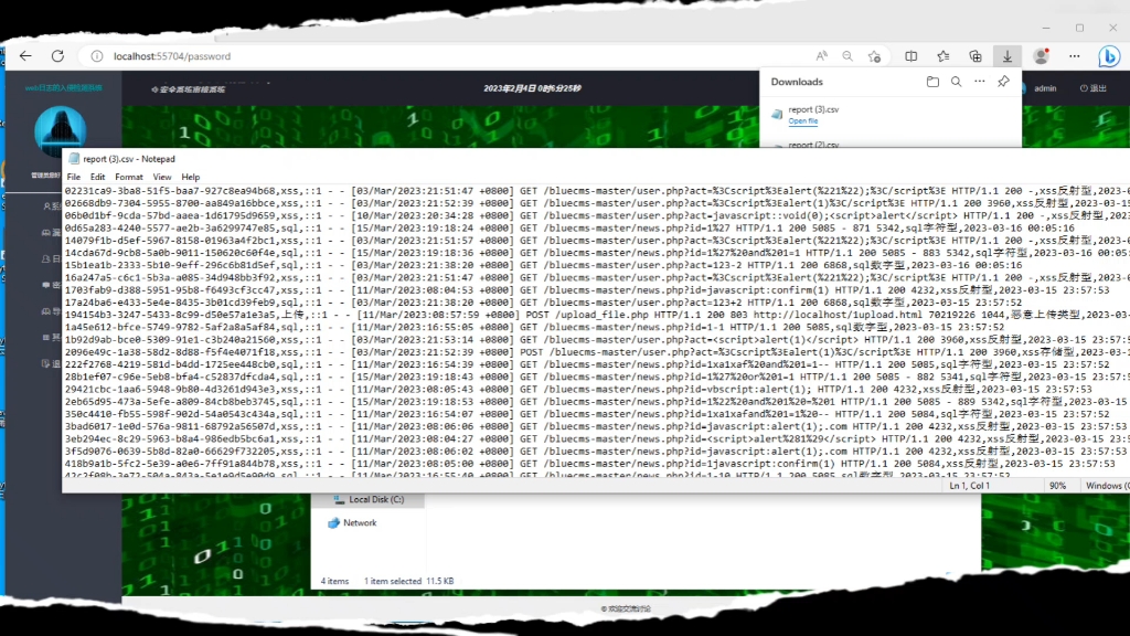 web安全开发，在线%服务器日志入侵检测%系统安全开发，基于Python,flaskWeb,正则表达式检测，mysql数据库需要定制或是demo的可以联系哦。